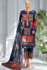 Bin Saeed Stitched 3 Piece Exclusive Printed Lawn Vol-10 Suit-LSM-2956-Black
