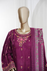 Bin Saeed Stitched 3 Piece Luxury Jacquard Vol-01 Suit-LSM-2965-PURPLE