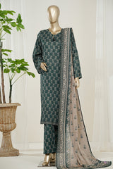 Bin Saeed Stitched 3 Piece Exclusive Printed Lawn Vol-10 Suit-LSM-2970-GREEN