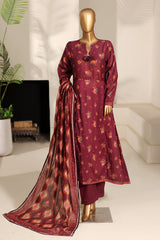 Bin Saeed Stitched 3 Piece Exclusive Printed Frock-LSM-2978-RED