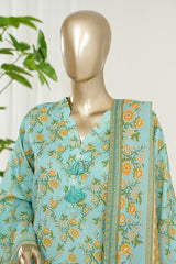 Bin Saeed Stitched 3 Piece Exclusive Printed Lawn Vol-10 Suit-LSM-2979-PISTA
