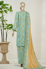 Bin Saeed Stitched 3 Piece Exclusive Printed Lawn Vol-10 Suit-LSM-2979-PISTA