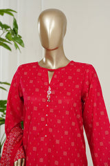 Bin Saeed Stitched 3 Piece Exclusive Printed Lawn Vol-10 Suit-LSM-2980-RED
