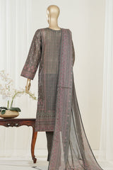 Bin Saeed Stitched 3 Piece Exclusive Printed Lawn Vol-10 Suit-LSM-2983-GRAY
