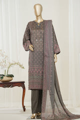 Bin Saeed Stitched 3 Piece Exclusive Printed Lawn Vol-10 Suit-LSM-2983-GRAY