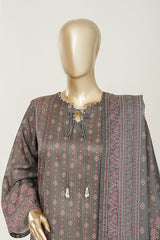 Bin Saeed Stitched 3 Piece Exclusive Printed Lawn Vol-10 Suit-LSM-2983-GRAY