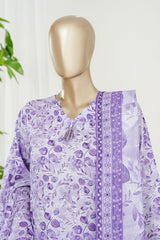 Bin Saeed Stitched 3 Piece Exclusive Printed Farshi Shalwar Vol-01 Suit-LSM-3000-PURPLE
