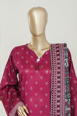 Bin Saeed Stitched 3 Piece Exclusive Printed Lawn Vol-10 Suit-LSM-3001-MAROON