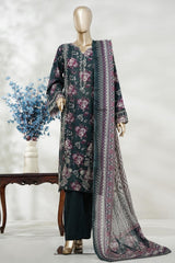 Bin Saeed Stitched 3 Piece Exc Emb Lawn Long Length Suit-LSM-3044-GREEN-S