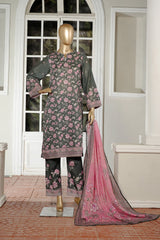 Bin Saeed Stitched 3 Piece Exclusive Printed Lawn Vol-10 Suit-LSM-3054-GREY