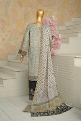 Bin Saeed Stitched 3 Piece Exclusive Printed Lawn Vol-11 Suit-LSM-3070-GRAY