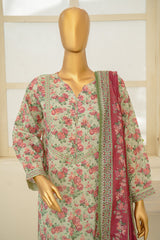 Bin Saeed Stitched 3 Piece Exclusive Printed Lawn Vol-11 Suit-LSM-3073-Pista