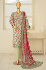 Bin Saeed Stitched 3 Piece Exclusive Printed Lawn Vol-11 Suit-LSM-3073-Pista