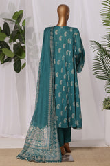 Bin Saeed Stitched 3 Piece Printed Lawn Frock Vol-03 Suit-LSM-3076-Green