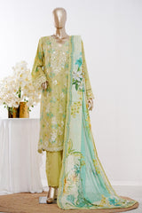 Bin Saeed Stitched 3 Piece Exclusive Emb Lawn Vol-03 Suit-LSM-3088-YELLOW