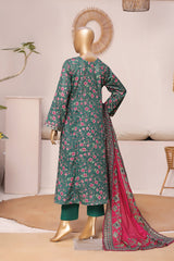 Bin Saeed Stitched 3 Piece Exclusive Printed Frock-LSM-3092-Green