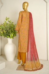Bin Saeed Stitched 3 Piece Exclusive Printed Lawn Vol-11 Suit-LSM-3123-MUSTARD