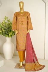 Bin Saeed Stitched 3 Piece Exclusive Printed Lawn Vol-11 Suit-LSM-3123-MUSTARD