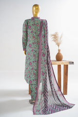 Bin Saeed Stitched 3 Piece Exclusive Printed Lawn Vol-11 Suit-LSM-3138-GREEN