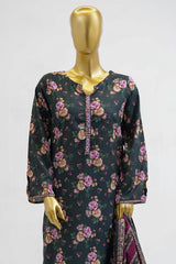 Bin Saeed Stitched 3 Piece Exclusive Printed Lawn Vol-11 Suit-LSM-3139-D.GREEN