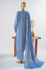 Bin Saeed Stitched 3 Piece Exclusive Printed Lawn Vol-11 Suit-LSM-3140-BLUE