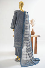Bin Saeed Stitched 3 Piece Exclusive Printed Lawn Vol-11 Suit-LSM-3142-GRAY