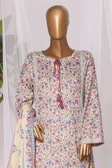 Bin Saeed Stitched 3 Piece Printed Lawn Frock Vol-03 Suit-LSM-3143-MULTI