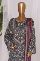 Bin Saeed Stitched 3 Piece Printed Lawn Frock Vol-03 Suit-LSM-3144-BLUE