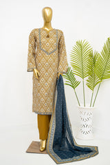 Bin Saeed Stitched 3 Piece Exclusive Printed Lawn Vol-11 Suit-LSM-3152-SKIN