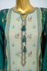 Bin Saeed Stitched 3 Piece Exclusive Printed Lawn Vol-12 Suit-LSM-3170-GREEN