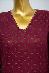 Bin Saeed Stitched 3 Piece Exclusive Printed Lawn Vol-12 Suit-LSM-3172-MEHROON