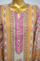Bin Saeed Stitched 3 Piece Exclusive Printed Lawn Vol-12 Suit-LSM-3173-YELLOW