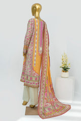 Bin Saeed Stitched 3 Piece Exclusive Printed Lawn Vol-12 Suit-LSM-3173-YELLOW