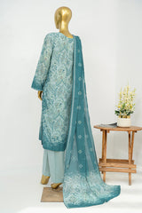 Bin Saeed Stitched 3 Piece Exclusive Printed Lawn Vol-12 Suit-LSM-3181-FEROZI