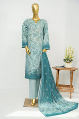Bin Saeed Stitched 3 Piece Exclusive Printed Lawn Vol-12 Suit-LSM-3181-FEROZI