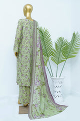 Bin Saeed Stitched 3 Piece Exclusive Printed Lawn Vol-12 Suit-LSM-3194-PISTA