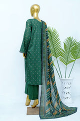Bin Saeed Stitched 3 Piece Exclusive Printed Lawn Vol-12 Suit-LSM-3195-GREEN