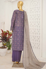 Bin Saeed Stitched 3 Piece Exclusive Emb Lawn With Flapper Suit-LSM-3206-MAROON
