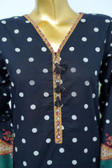 Bin Saeed Stitched 3 Piece Exclusive Printed Lawn Vol-12 Suit-LSM-3210-BLUE