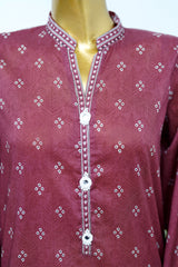 Bin Saeed Stitched 3 Piece Exclusive Printed Lawn Vol-12 Suit-LSM-3211-RUST