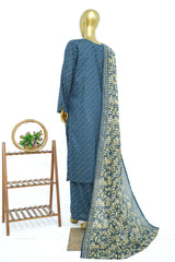 Bin Saeed Stitched 3 Piece Exclusive Printed Lawn Vol-13 Suit-LSM-3222-BLUE