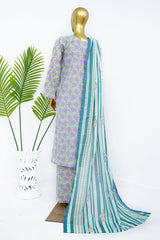 Bin Saeed Stitched 3 Piece Exclusive Printed Lawn Vol-13 Suit-LSM-3229-PISTA