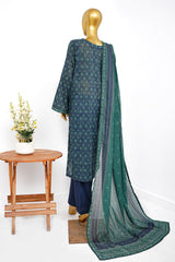 Bin Saeed Stitched 3 Piece Exclusive Printed Lawn Vol-13 Suit-LSM-3235-BLUE