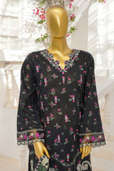 Bin Saeed Stitched 3 Piece Exclusive Emb Lawn With Flapper Suit-LSM-3236-BLACK