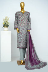Bin Saeed Stitched 3 Piece Exclusive Printed Lawn Vol-13 Suit-LSM-3253-Sky