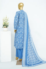Bin Saeed Stitched 3 Piece Exclusive Printed Lawn Vol-13 Suit-LSM-3257-Blue