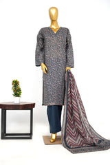 Bin Saeed Stitched 3 Piece Exclusive Printed Lawn Vol-14 Suit-LSM-3264-BLUE