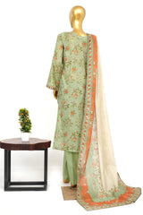 Bin Saeed Stitched 3 Piece Exclusive Printed Lawn Vol-14 Suit-LSM-3267-PISTA