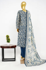 Bin Saeed Stitched 3 Piece Exclusive Printed Lawn Vol-14 Suit-LSM-3269-BLUE