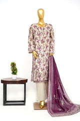 Bin Saeed Stitched 3 Piece Exclusive Printed Lawn Vol-14 Suit-LSM-3271-SKIN